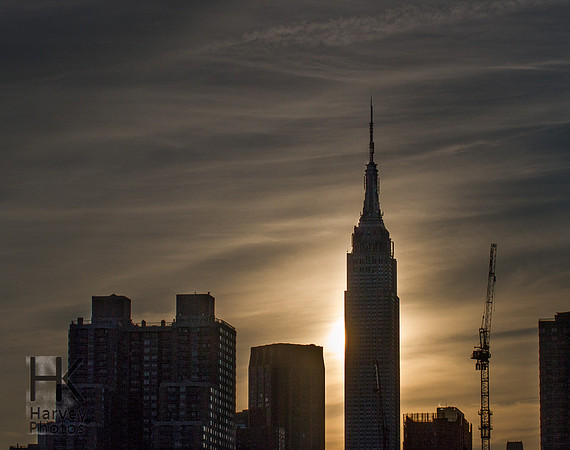 Sunset behind the Empire State Building